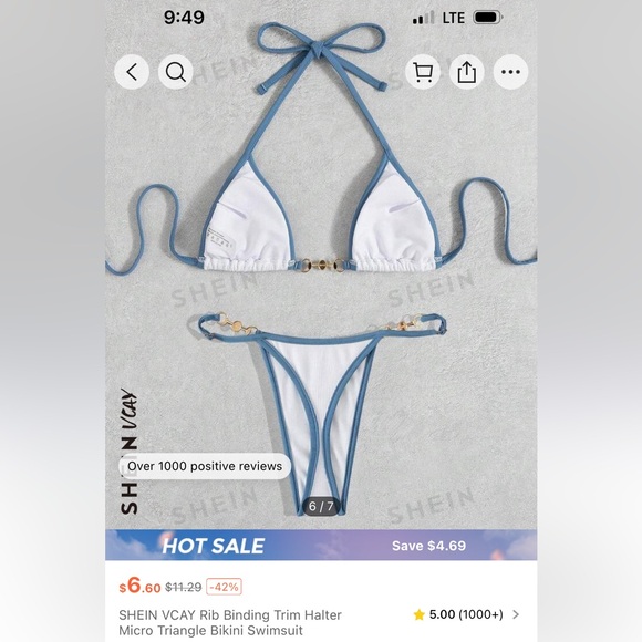 SHEIN MICRO TRIANGLE BIKINI - Picture 7 of 8